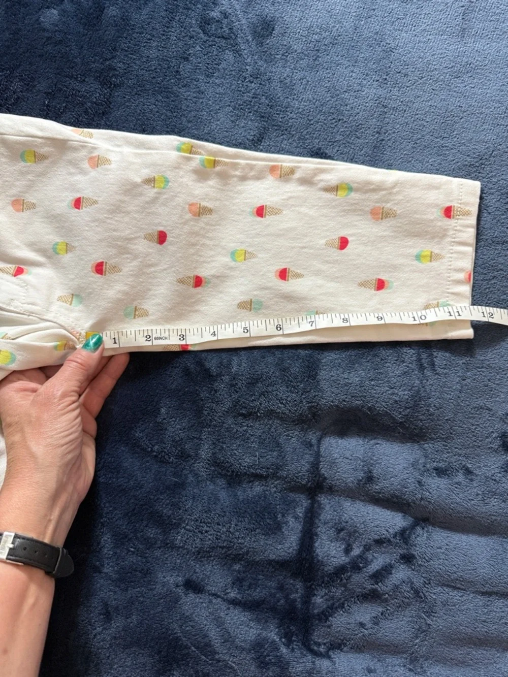 Gymboree White Capri Jeans with Multicolor Ice Cream Print Size 5